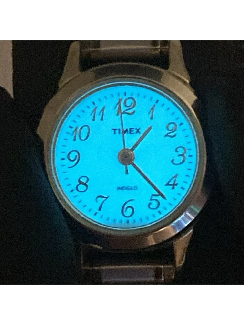 Timex Indiglo Women's Watch Two Tone Expansion Band Gold Silver Tone White Dial